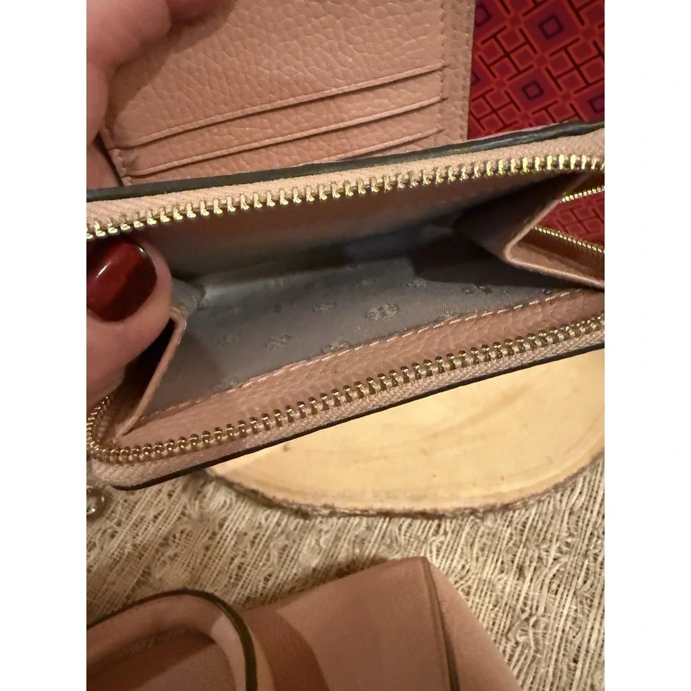 Tory Burch Thea‎ Web Small Satchel Bag & Wallet Set Pink Moon 2 Straps 796$